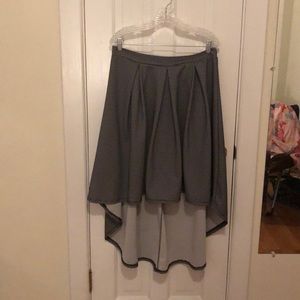 Pleated High-Low Skirt